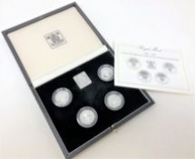 Royal Mint - 1984 - 1987 United Kingdom £1 silver proof piedfort collection