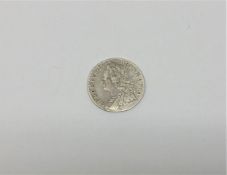 A 1757 six pence