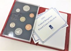 Royal Mint - United Kingdom proof coin collection 1991 (red)