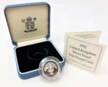 Royal Mint - 1992 United Kingdom silver proof one pound coin