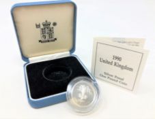 Royal Mint - 1990 United Kingdom silver proof one pound coin