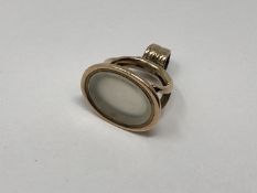 An early 19th century gold mounted hardstone fob
