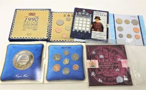 Four coin collection issues - 1990 Brilliant uncirculated coin collection,