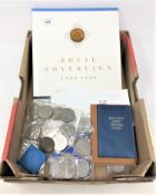 One volume - Royal Sovereign 1489 - 1989, together with a small quantity of commemorative crowns,