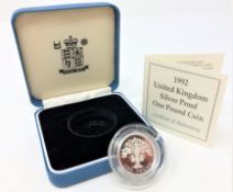 Royal Mint - 1992 United Kingdom silver proof one pound coin