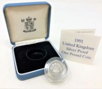 Royal Mint - 1991 United Kingdom silver proof one pound coin