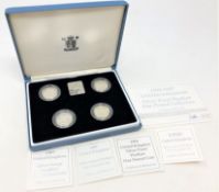 Royal Mint - 1994 - 1997 United Kingdom silver proof Piedfort one pound collection