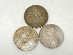 Three Mexico 1968 Olympic coins (3)