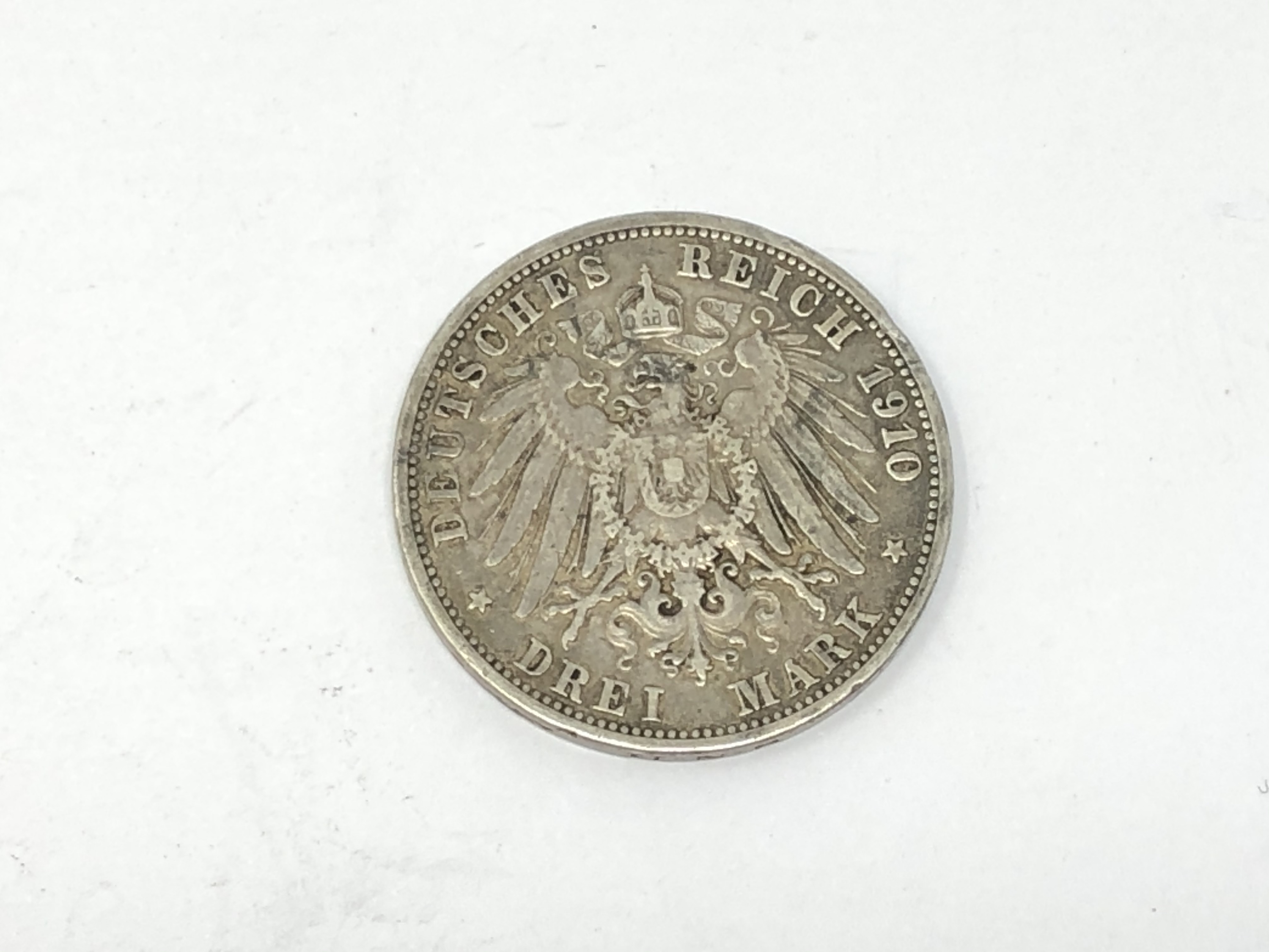 A 1910 German Reich drei mark - Image 2 of 2