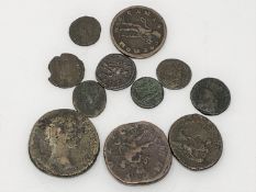A quantity of early coins, probably Roman.