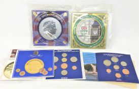 Four coin collection issues - 1999 last coins of the twentieth century,