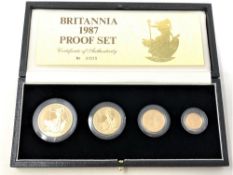 Royal Mint - Britannia 1987 gold proof set, certificate no. 03535.