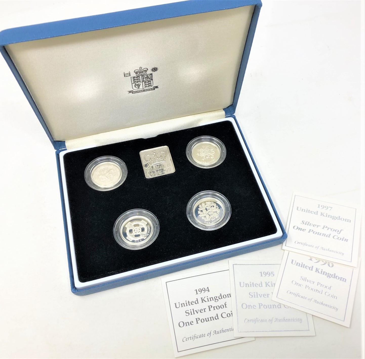 Royal Mint - £1 silver proof set - 1994, 1995, 1996 & 1997.