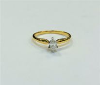 A 14ct gold marquise cut diamond ring, approximately 0.