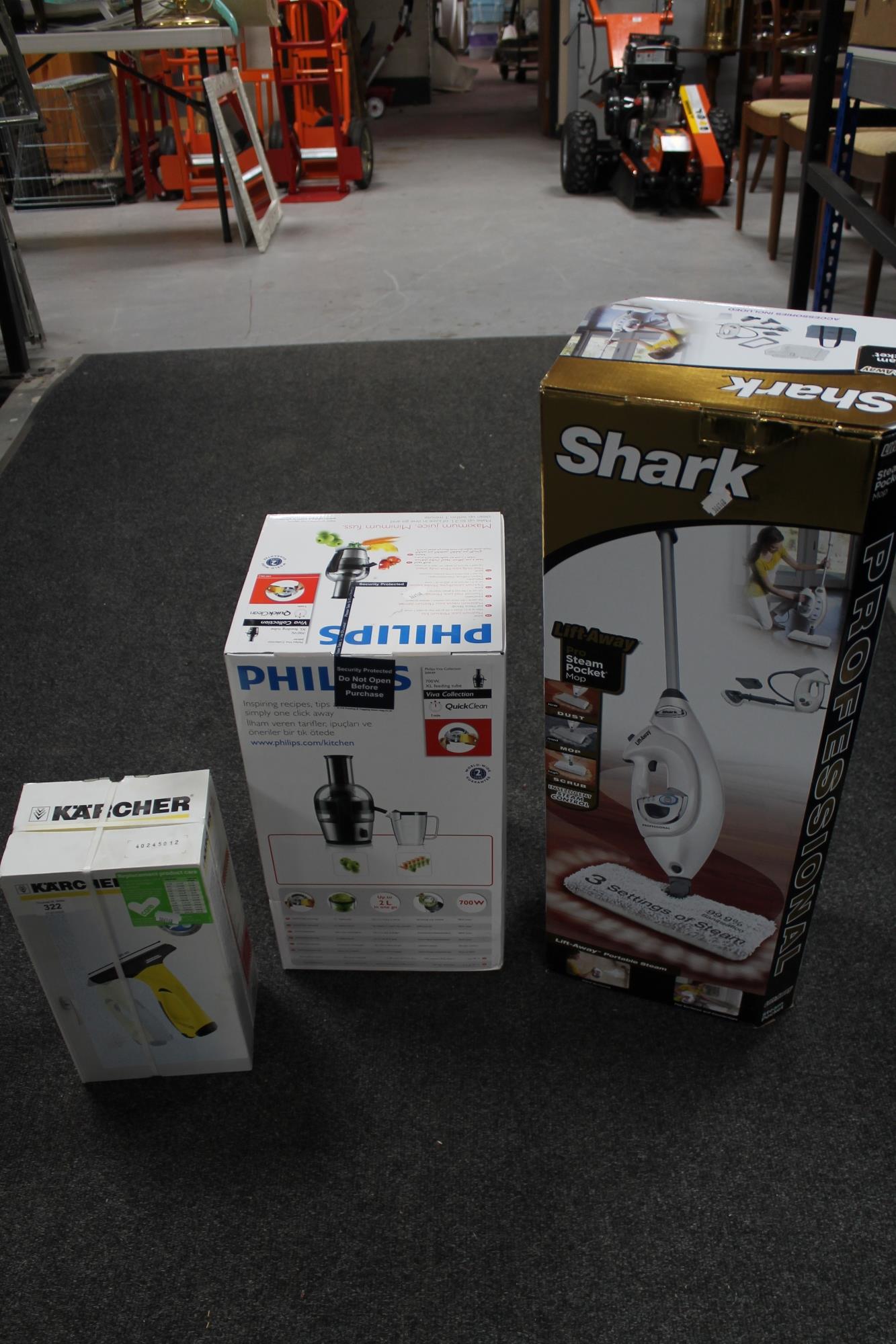 A Shark professional steam cleaner,