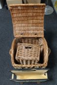 Two wicker baskets,