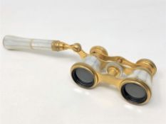 A pair of mother of pearl opera glasses