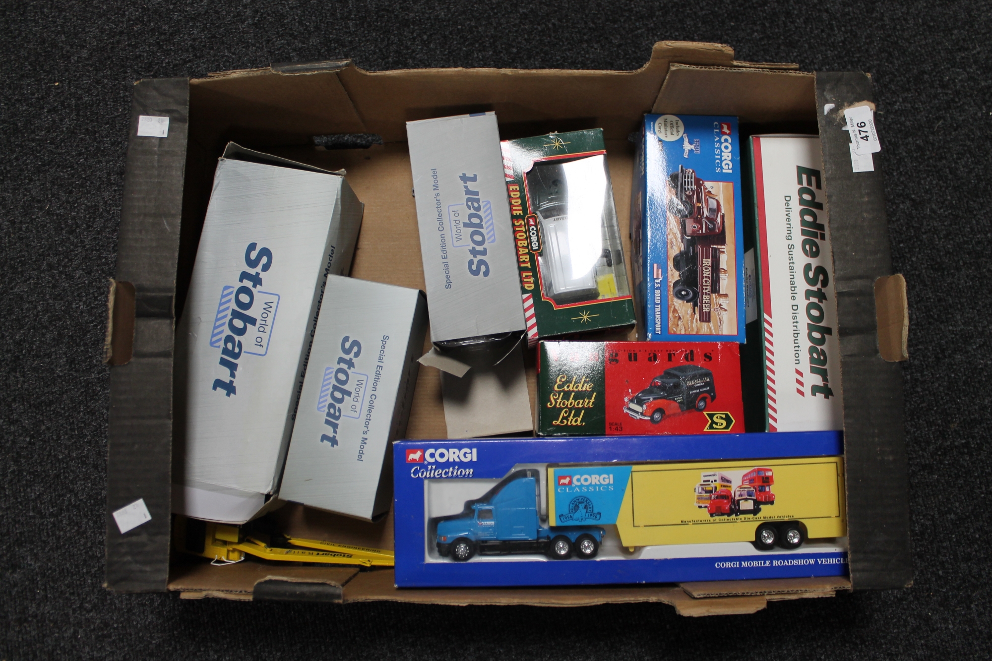 A box of die cast model vehicles, Corgi classic,