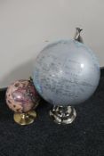 Two desk globes