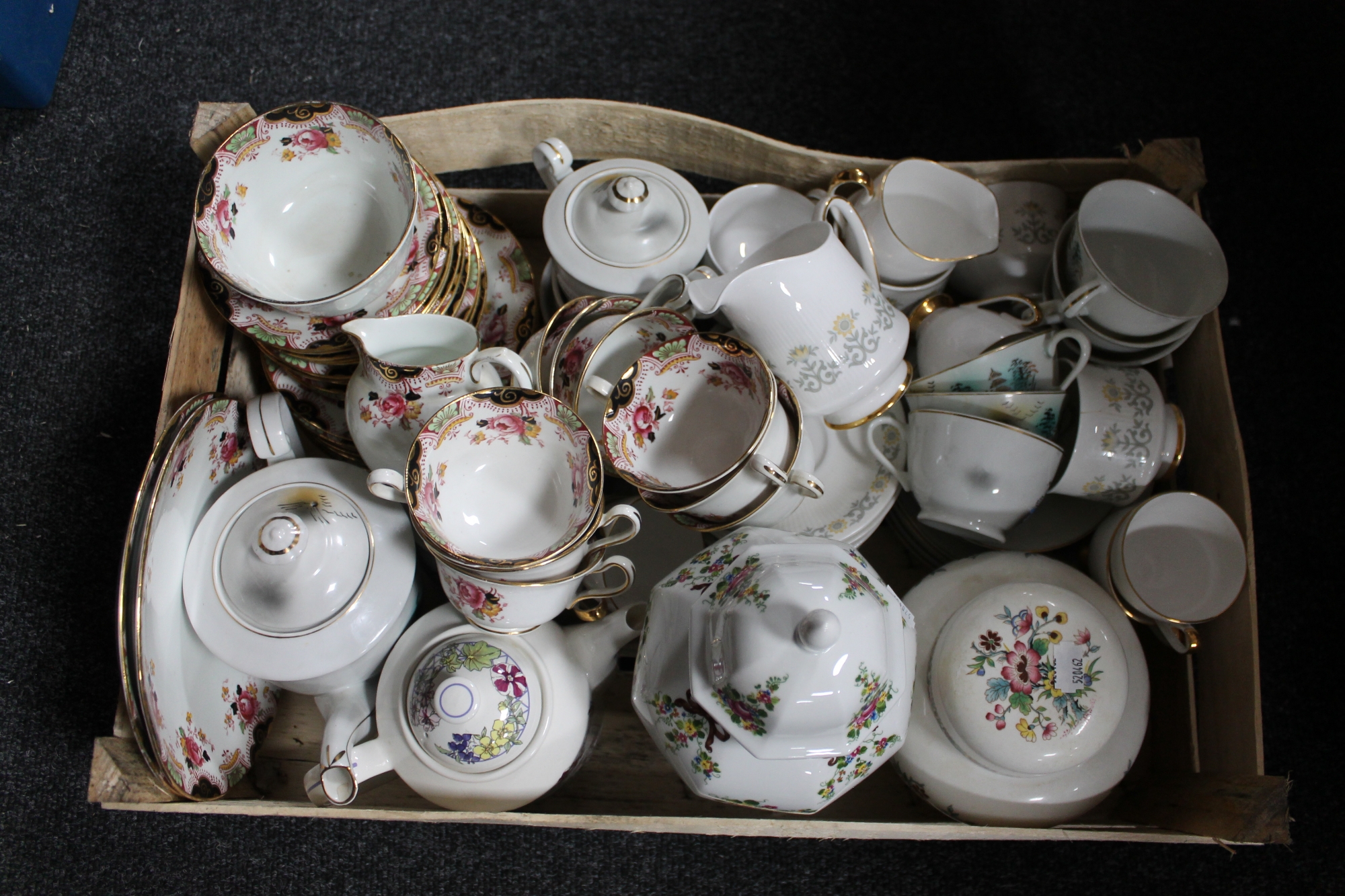 A tray of antique and later tea china, Japanese tea china,