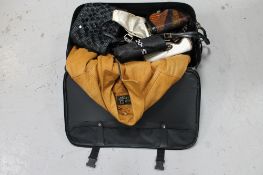 A suitcase of leather coat,