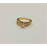 A 14ct gold marquise cut diamond ring, size K CONDITION REPORT: 3.