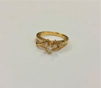 A 14ct gold marquise cut diamond ring, size K CONDITION REPORT: 3.