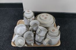 A tray of Denby coffee and part dinner ware