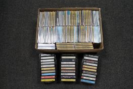 A box of cassette tapes,