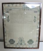 A George IV sampler by Bethea Muir, Aged 9, dated March 30 1824,