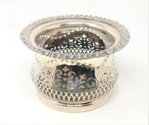 A good quality silver plated wine bottle coaster,