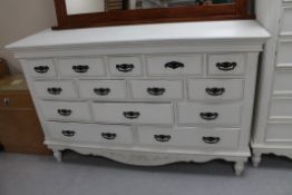 A painted classical style multi drawer chest