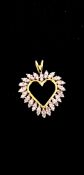 A 10ct gold diamond set heart pendant CONDITION REPORT: 2.