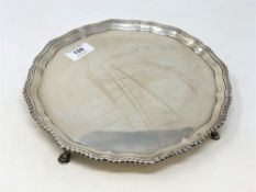 A shaped Edwardian silver tray, London 1902, diameter 26cm CONDITION REPORT: 618g.