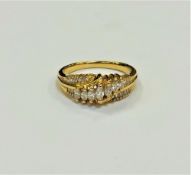 A 14ct gold marquise cut diamond ring, size M CONDITION REPORT: 3.