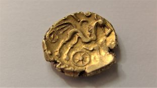 An ancient Celtic gold stater, Atrebates and Regni tribes, 5.8g, c.