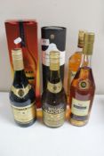 Six bottles of alcohol - Graeme's vintage port, Napolean brandy, Cognac,