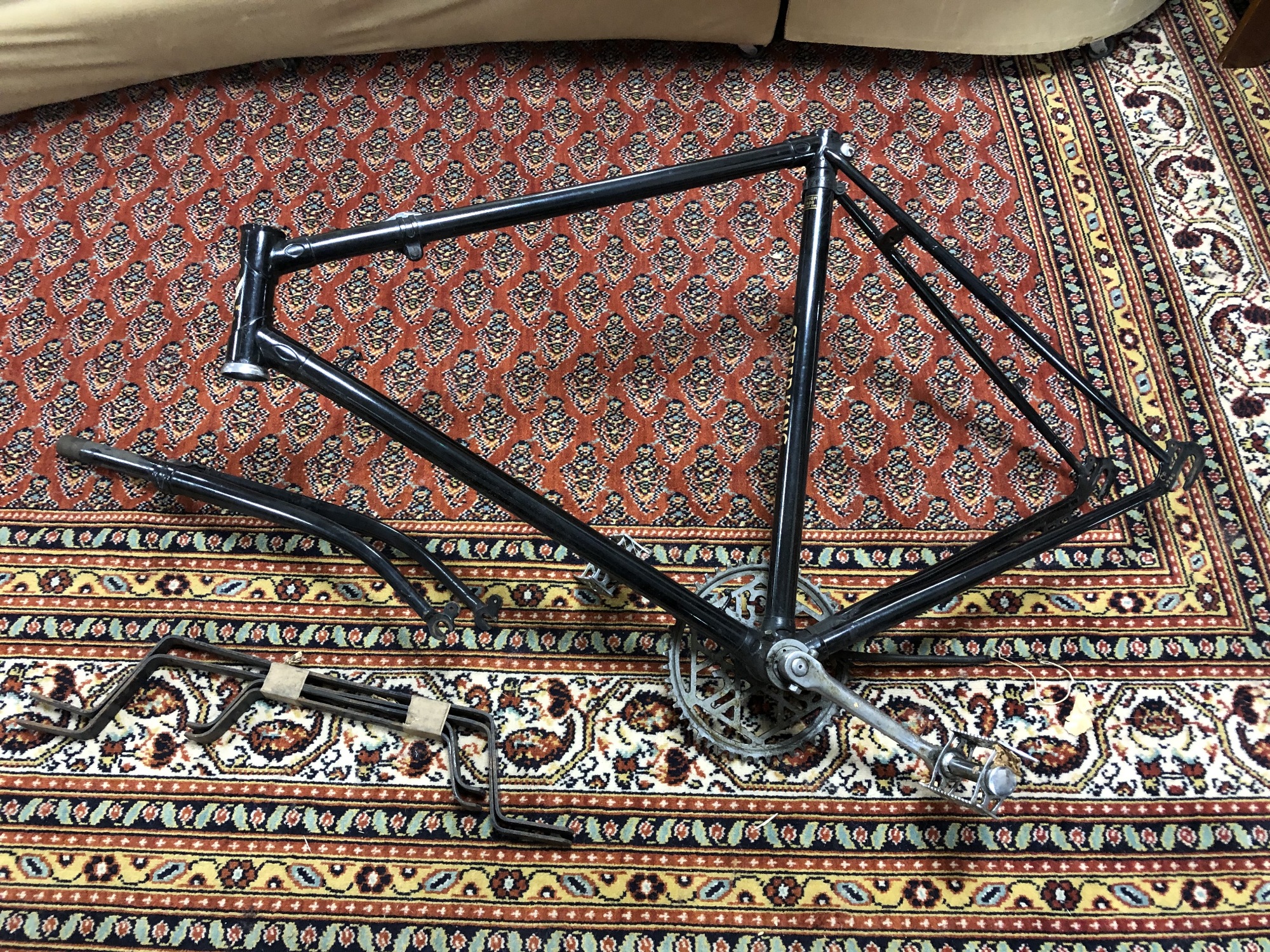 A dismantled mid century bicycle frame - Image 2 of 6