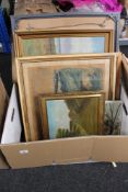 A box of continental pictures and prints etc
