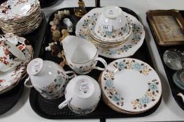 A tray of Queen Anne tea china and Wade whimsies