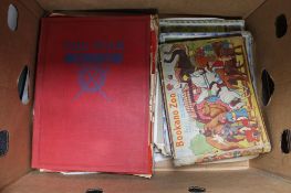 A box containing war magazines,