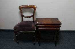 A Victorian dining chair together with a nest of three tables