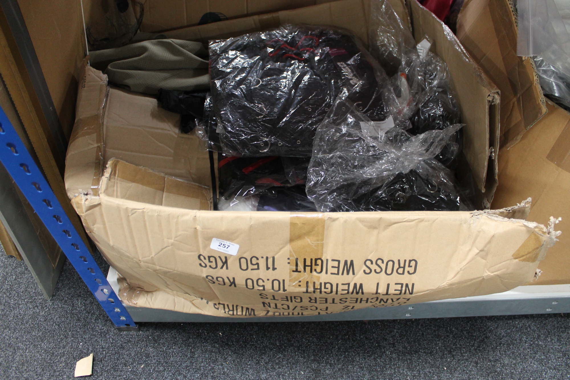 A box of a quantity of Phaze clothing