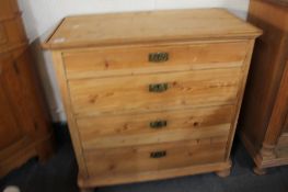 A 19th century pine four drawer chest.
