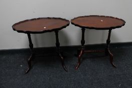 Two reproduction mahogany occasional tables