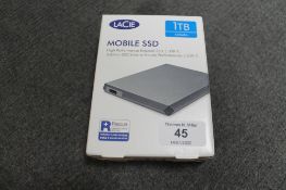 Lacie : Mobile SSD, 1TB, High Performance External SSD, model LRD0TUA, brand new, box still sealed.