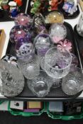 A tray of cut crystal decanter,