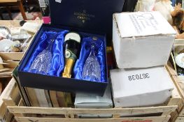 A box of Rockingham crystal champagne set,