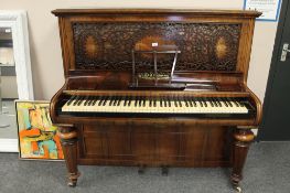 A 19th century rosewood cased upright piano by J & J Hopkinson, Regent Street,