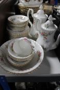 A small quantity of Royal Albert Moss Rose tea china